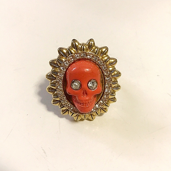 Women size 7 crystal pink skull ring - Picture 14 of 16